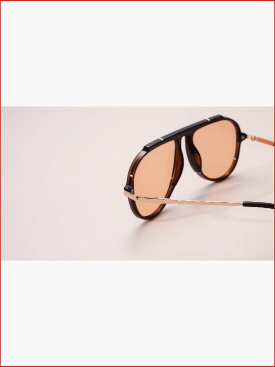 Oversized Retro Aviator Sunglasses Metal UV400 Protection Square Shades